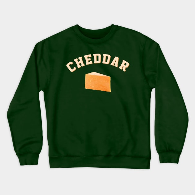 Cheddar funny college team cheese block logo Crewneck Sweatshirt by terrybain